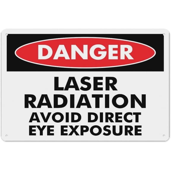 Danger Laser Radiation Avoid Direct Eye Exposure Sign 8"x12" - Aluminum Tin Warning for Home Outdoor Garden, Durable Hazard Decor for Lab