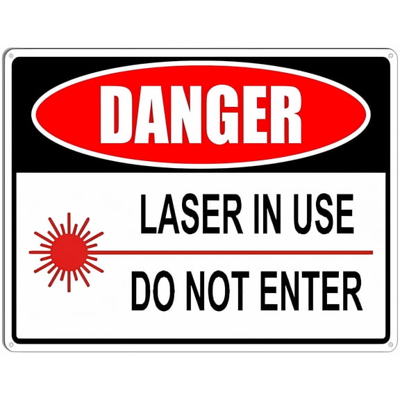 Danger Laser in Use Do Not Enter Sign - 8"x12" Aluminum Tin Sign for Home Coffee Bar Wall Decor, Laser Lab, Medical Clinic, Laser Zone