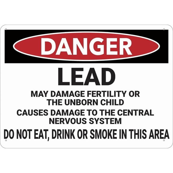 Danger Lead Hazard Sign Outdoor, Uv Printed Rust Free Aluminum 12 X 8 In,Yard Sign For Home, Business, Driveway Alert
