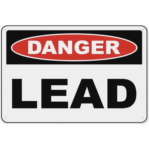 Danger Lead Sign 8"x12", Aluminum Tin Warning Signs for Home Outdoor Garden, Weatherproof Hazard Sign for Storage