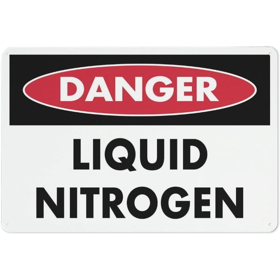 Danger Liquid Nitrogen Warning Security Outdoor Sign - 8"x12", Reflective, Weatherproof - Lab, Medical Facility, Cryogenic Storage, Industrial Site