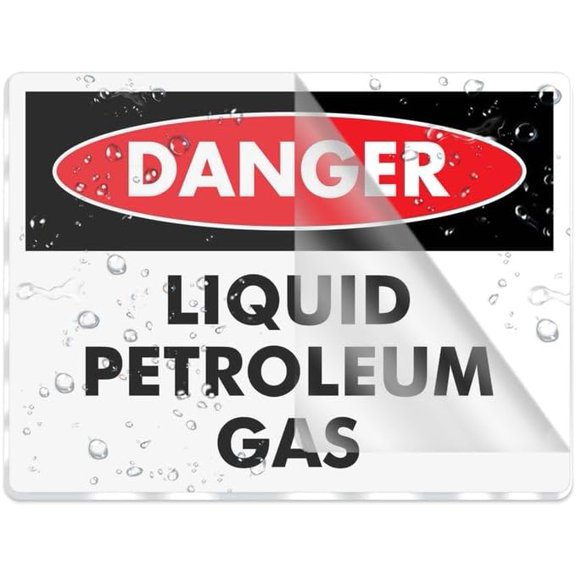 Danger Liquid Petroleum Gas Wall Or Door Sign- Acrylic Sign For Business Store, Shop, Cafe, Office, Restaurant - Back Self Adhesive Plastic