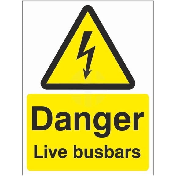 Danger Live Busbars Safety Electrical, Metal Sign - Warning, Notice - 8x12 Inch