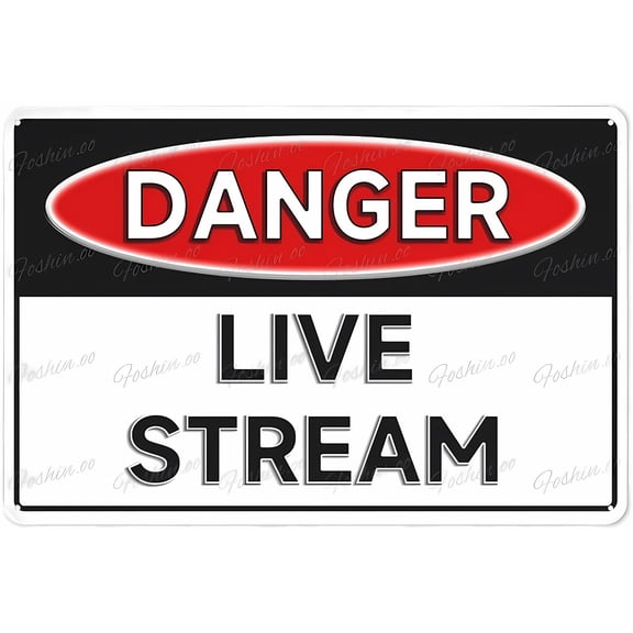 Danger Live Stream Sign, 8"x12" Aluminum Safety Warning Sign, Indoor Outdoor Use Signage