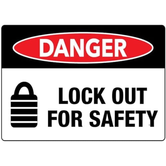 Danger Lock Out For Safety Sign For House Door Office Business Yard,Metal Aluminum Rust Free Sign - 12"" X 8"", Pre-Drilled Holes, Weather Resistant