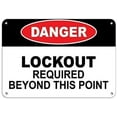 thumbnail image 1 of Warning Sign Danger Lockout Required Beyond This Point Hazard Labels Sign Business Sign 12X8 Inches Metal Tin Sign, 1 of 4