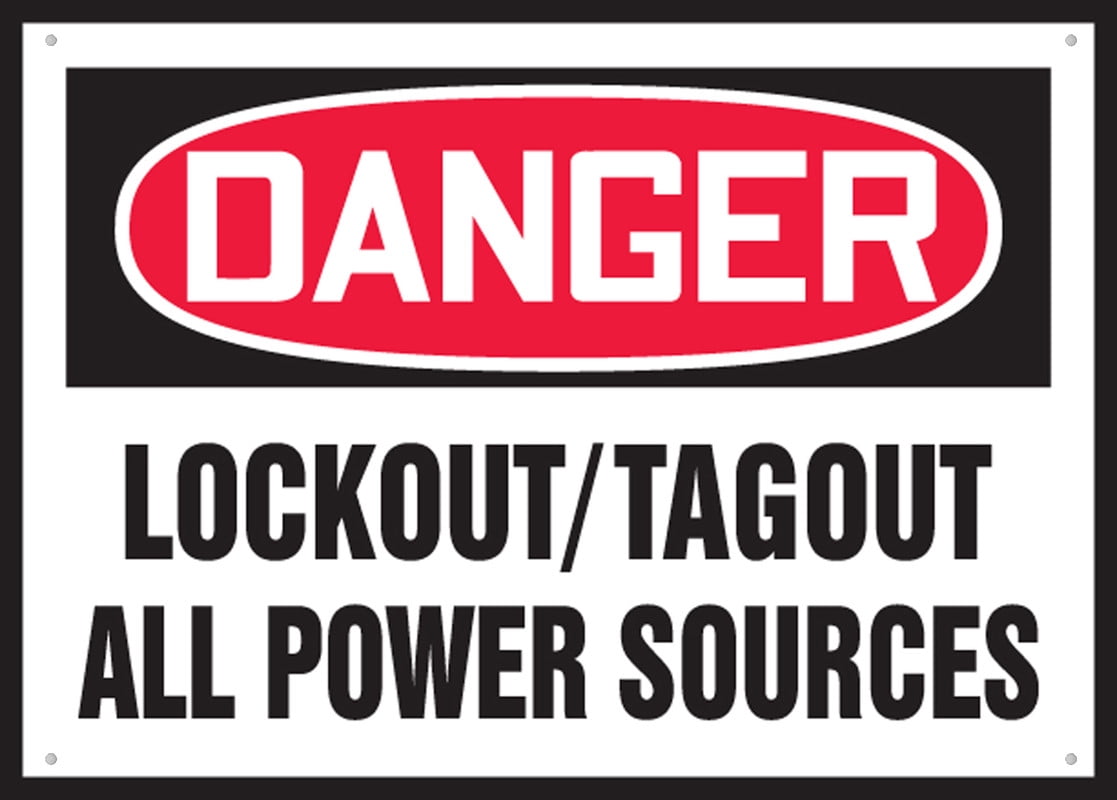 Danger Lockout Tagout Label Lockout Tagout All Power Sources 8