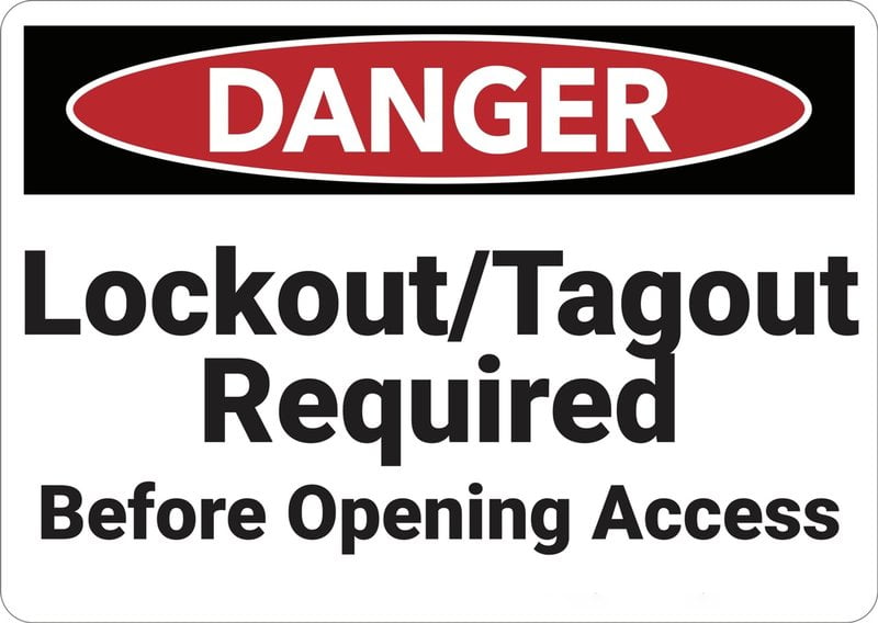 Danger Lockout Tagout Required Before Opening Funny Vintage Tin Signs 8 ...