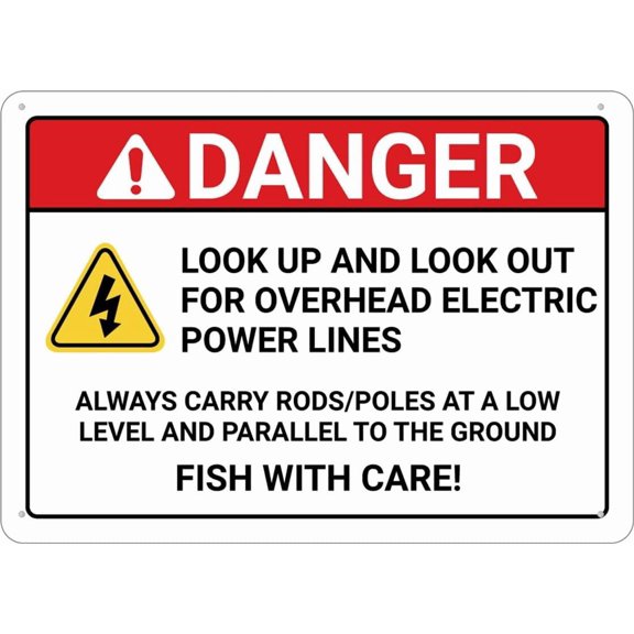 Danger Look Up Look Out Sign For Home 12X8 Inch Rust Free Aluminum,