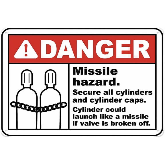 Danger Missile Hazard Sign, 8"x12" Aluminum Tin Warning Sign, High-Risk Hazard Sign for Home Outdoor Garden