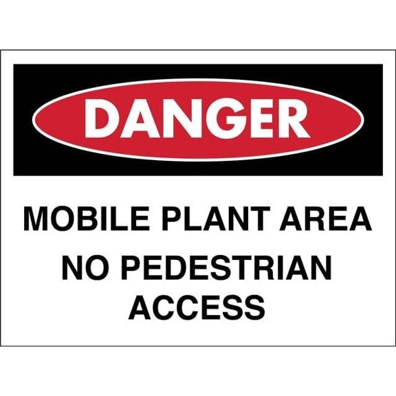 Danger Mobile Plant Area No Pedestrian Access 8"x12" Aluminum Tin Sign - Safety Warning Alert for Indoor & Outdoor Use