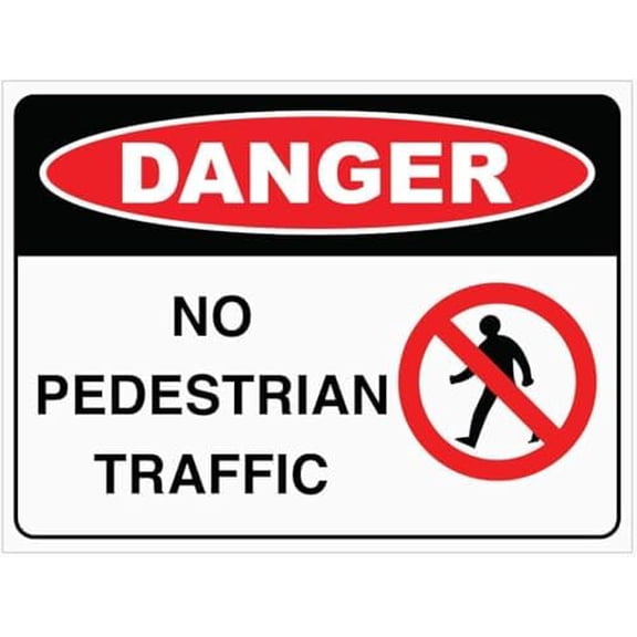 Danger NO Pedestrian Traffic Sign Workplace 12×8 Metal Tin Sign 8 x 12 inch for Industrial & Commercial Series