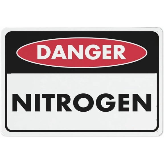 Danger Nitrogen Sign Metal Signs 8"x12" Rust Free Aluminum,Uv Ink Printing,DurableWeatherproof Outdoor For Home