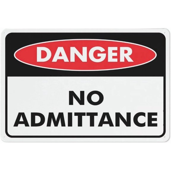 Danger No Admittance Sign For House 12" X 8" Yard Sign, Premium Aluminum, Sun-Proof, Rust-Free
