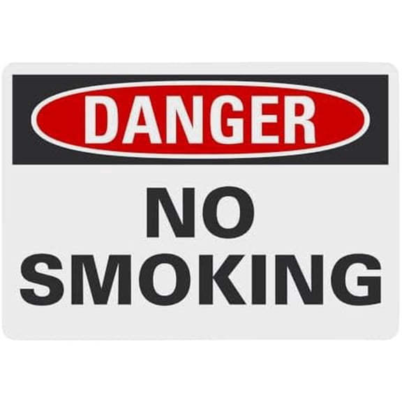 Danger/No Smoking Safety - Warehouse Sign Metal Sign 8 x 12 Inches – Clear Signage for Walls, Fences
