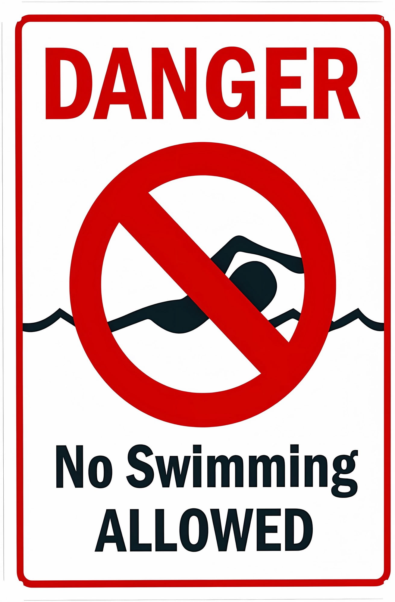 Empty Pool Warning Sign Danger No Swimming Allowed Pool Warning Sign - 8