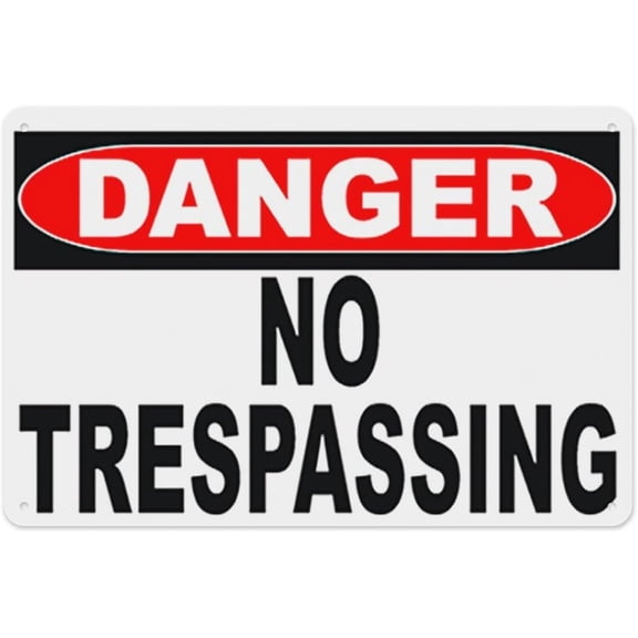 Danger No Trespassing Sign 8"x12" - Aluminum Tin Warning for Home Outdoor Garden, Durable Security Decor for Property
