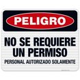 thumbnail image 1 of Danger Non-Permit Confined Space Authorized Personnel Only Spanish Sign, OSHA Sign, 24x30 Reflective Aluminum EGP, 1 of 1