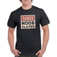 thumbnail image 1 of Danger! Noob Slayer T-Shirt Men -Smartprints Designs, Male 5X-Large, 1 of 4