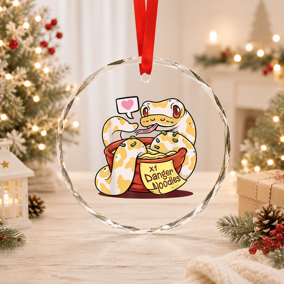 Danger Noodle Ball Python Snake Reptile Glass Ornament
