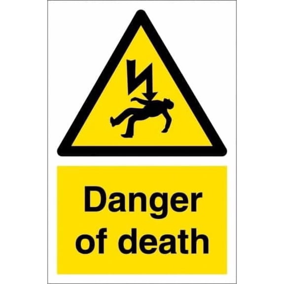 Danger Of Death Signs Electrical Hazard Metal Sign 12x16 Inch Notice Danger Warning Caution for Outdoor & Indoor