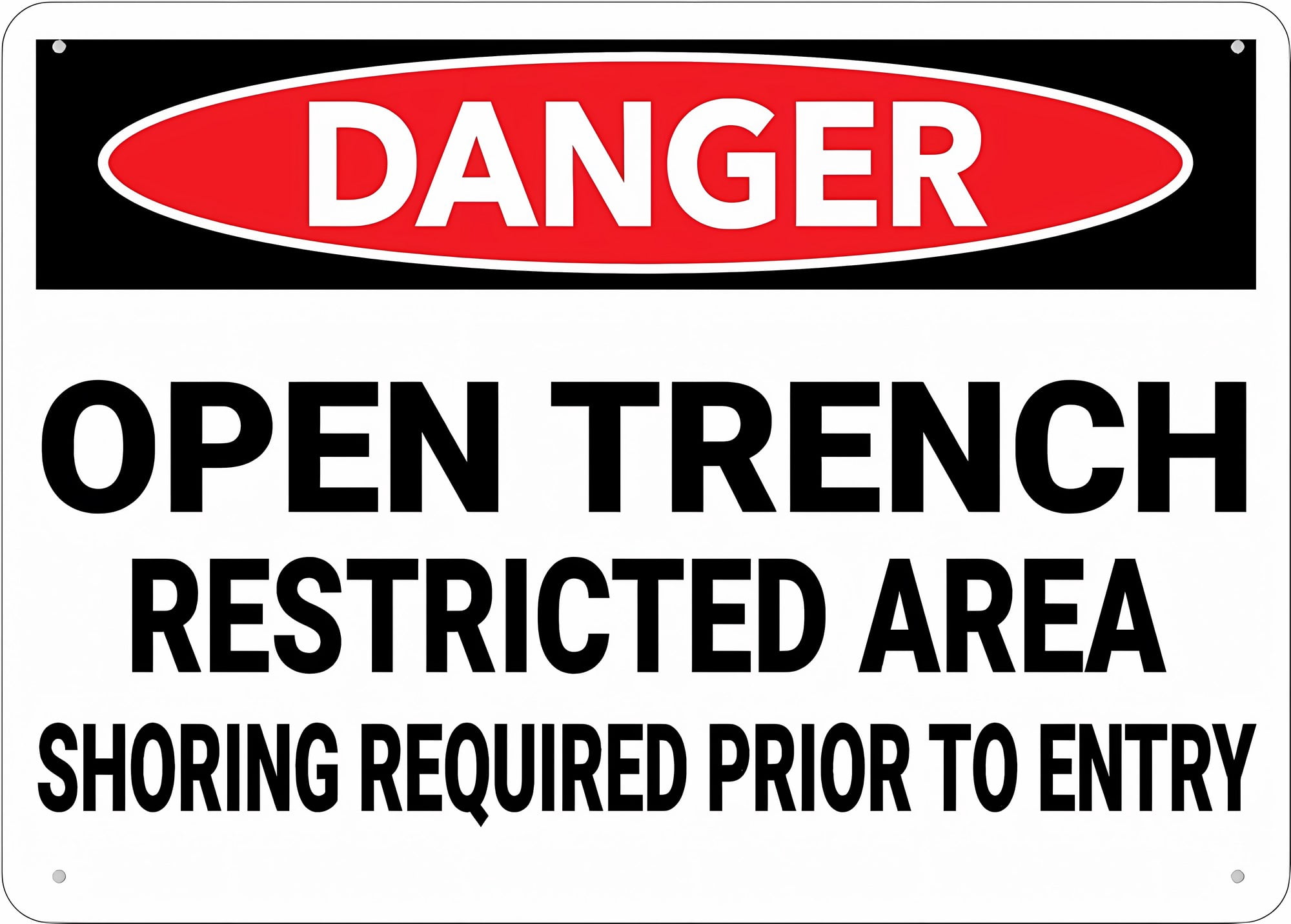 Danger Open Trench Restricted Area Shoring Required Sign - 8
