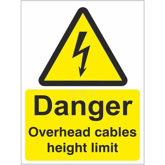Danger Overhead Cables Height Limit Safety Sign Electrical Safety Signs, Danger Signs Metal Sign Danger Warning Notice Safety Tin Sign Size: 12 x 16 inch