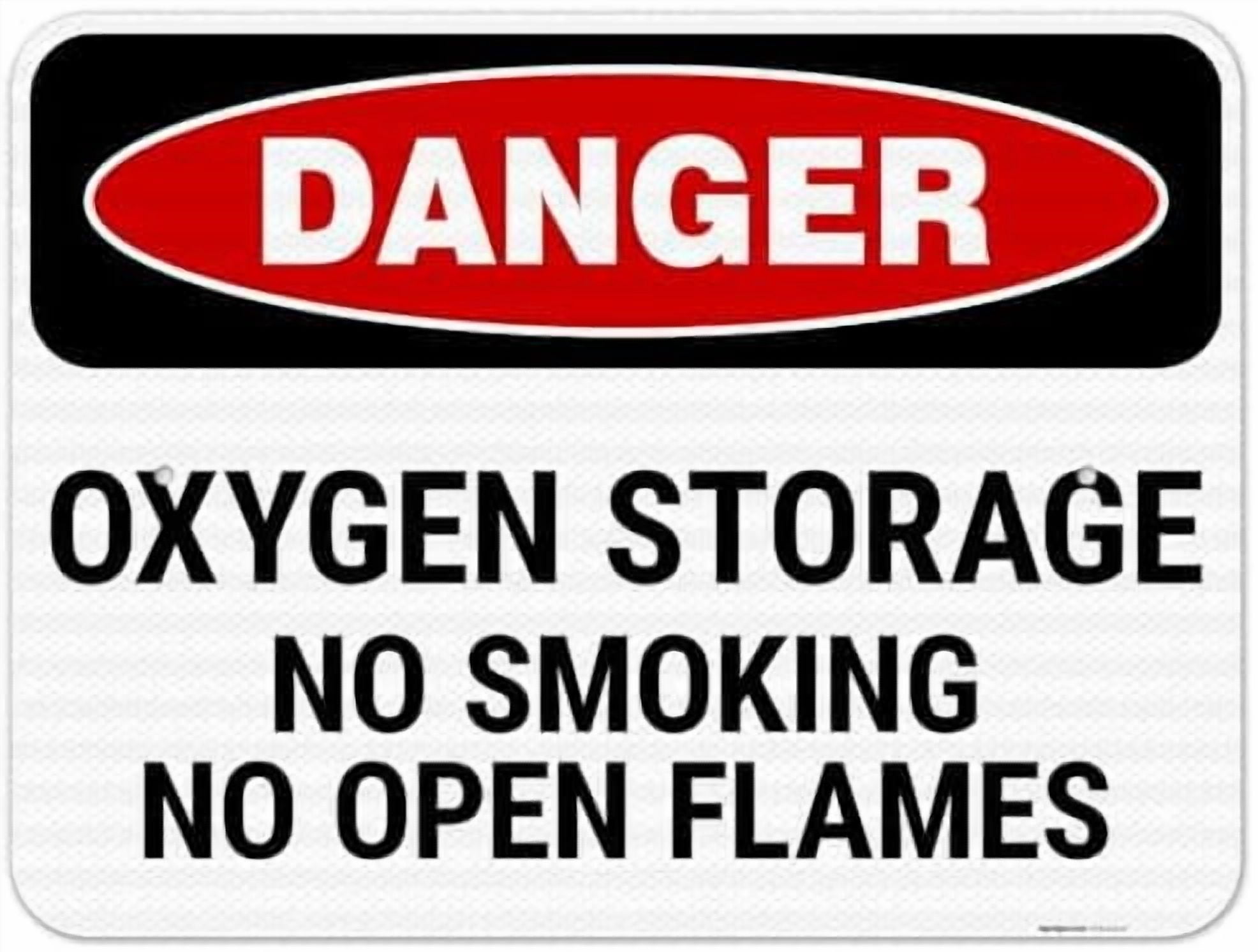 Danger Oxygen Storage No Smoking No Open Flames OSHA Sign, 18x24 Inches ...