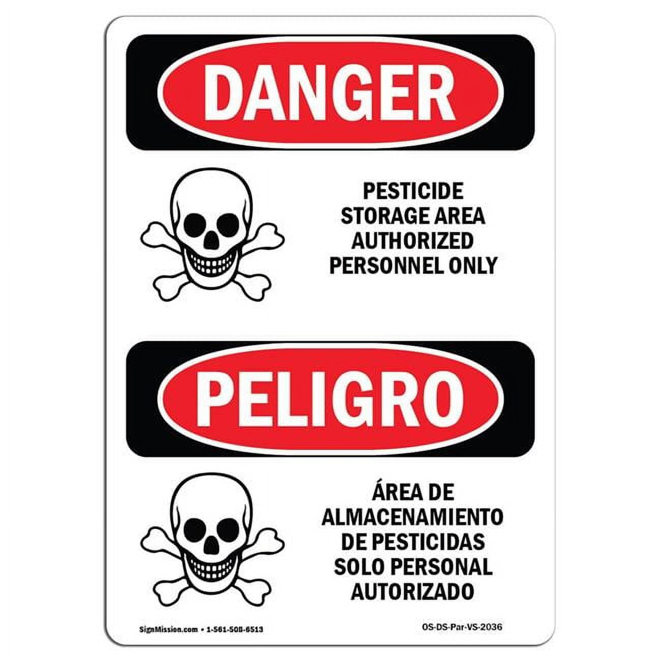 Danger Pesticide Storage Area Personnel Only OSHA Decal Sign