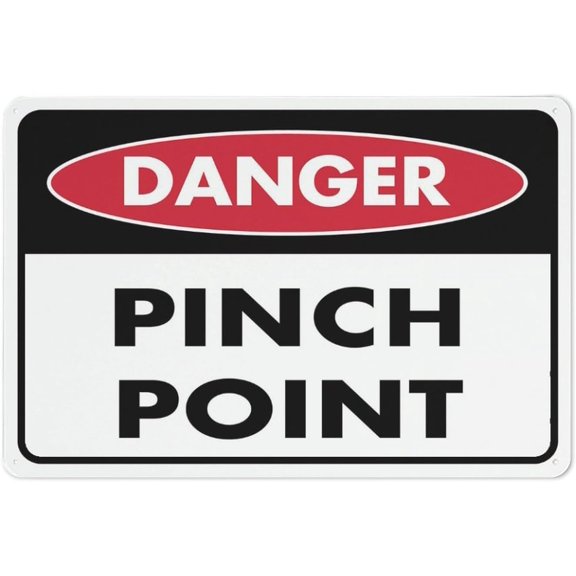 Danger Pinch Point Sign Signs Outdoor, Uv Printed Aluminum 12 X 8 In, Weatherproof And Security Signs For Home Or Business
