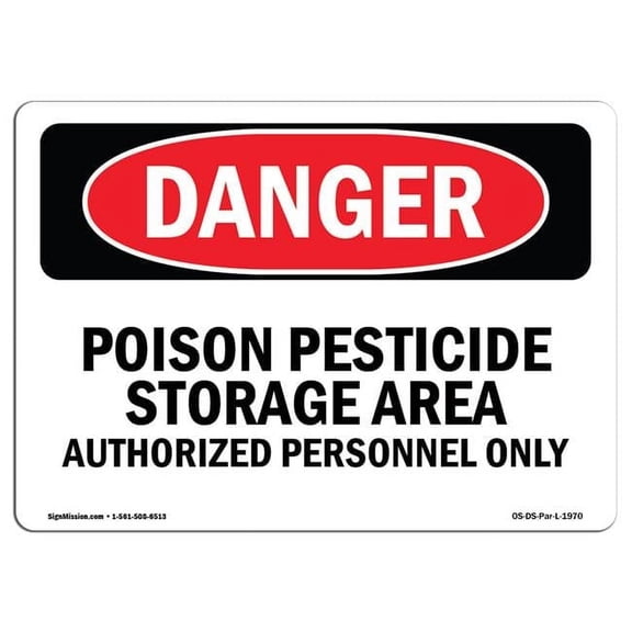 Danger Poison Pesticide Storage Area OSHA Decal Sign