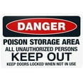 thumbnail image 1 of Danger Poison Storage Area All Unauthorized Persons Keep Out Warning Sign, Do Not Enter Security Metal Signs for Home Busines Garage Street Wall Caution Decor 12 x 8 Inch, 1 of 4