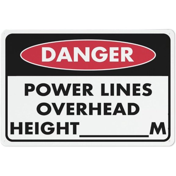 Danger Power Lines Overhead Height Sign 12X8 Inch Tin Sign Great For Garden And Yard Wall Decor