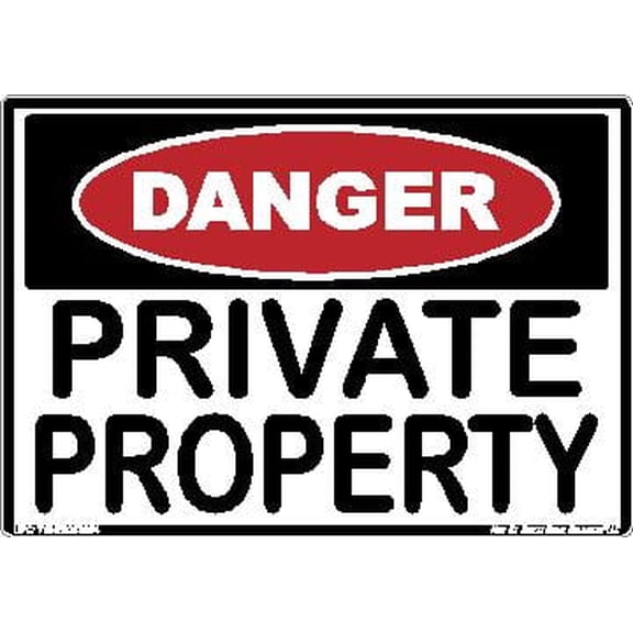 Danger Private Property Do Not Enter Animal Gun Protection Injury Death Warning Black Red White Rectangle Label Sticker Decal Made in America (5" x 7")