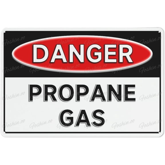 Danger Propane Gas Metal Sign With Symbol Aluminum Uv Printed 4 Pre-Drilled Holes For Car Business Home Office Indoor Or Outdoor Use 8" X 12"