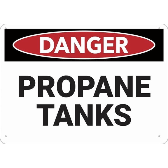 Danger Propane Tanks Sign 8"X12" Rust Free Aluminum Signs Outdoor, Metal Tin Sign For Home, Business, Yard