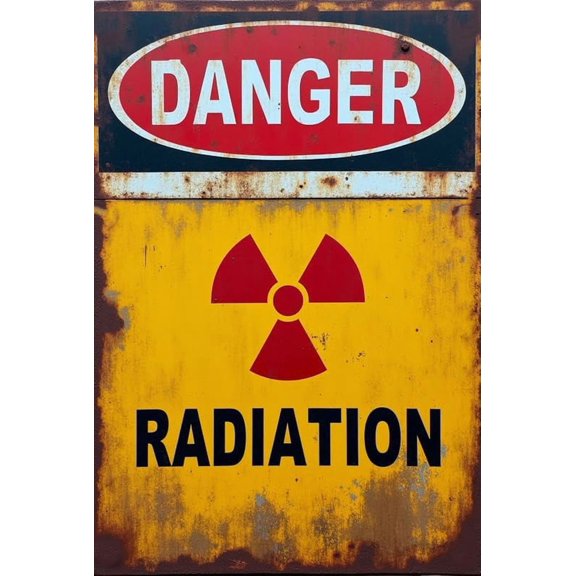 Danger Radiation Sign – 8x12 Inch RustFree Aluminum,UV Protected & Weatherproof Metal,HighVisibility Warning for Industrial or Scientific Areas