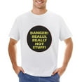 thumbnail image 1 of Danger! Really Hot Stuff Men’s Graphic T-shirt Vintage Short Sleeve Sport Tee White 2XL, 1 of 2