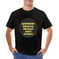 thumbnail image 1 of Danger! Really Hot Stuff Vintage T-shirt Mens Cotton Classic Crewneck Short Sleeve Tees Unisex Black 4XL, 1 of 2