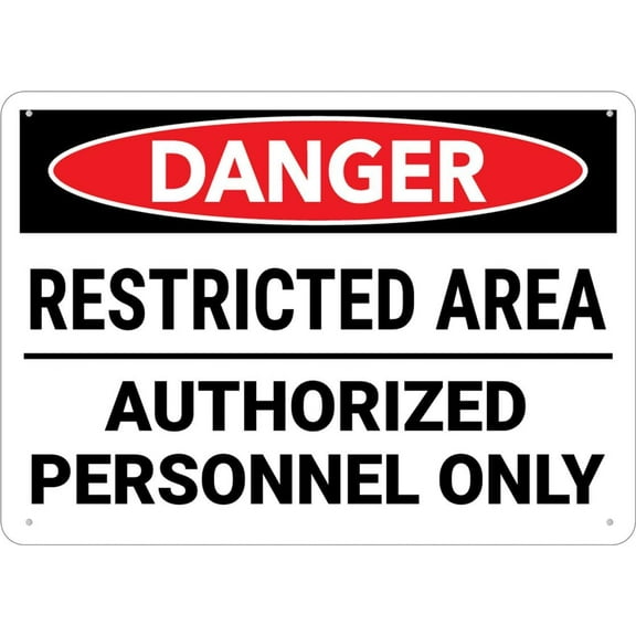 Danger Restricted Area Authorized Personnel Sign 8X12 Inch Rust Free Aluminum Easy To Read & Sturdy Keep Out Outdoor Metal Signs For Home Farm Yard