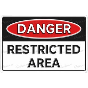 Danger Restricted Area Sign, 8"x12" Aluminum Warning Sign, Secure Zone Sign for Property Business Yard Office