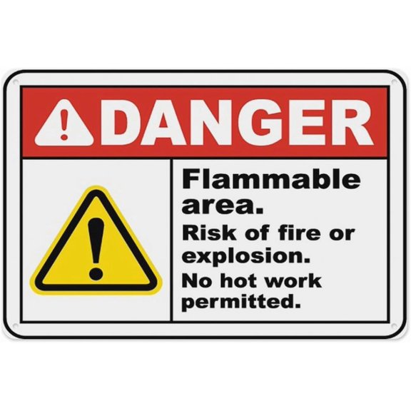 Danger Risk Of Fire Or Explosion Sign 8"x12" Aluminum Tin Warning, For Home Outdoor Garden, Fire Explosion Risk Marker