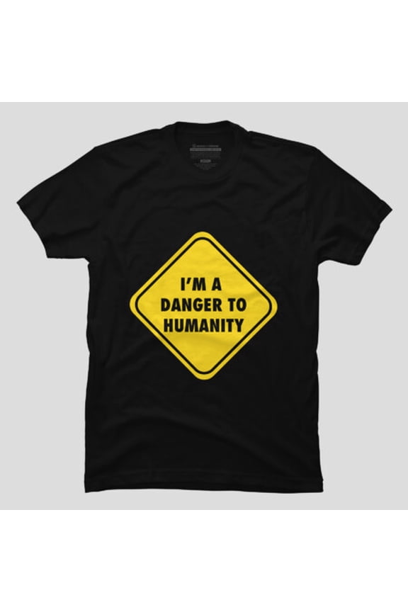 Danger Robot Funny Sci-Fi Warning Sign Graphic T-shirt M2983023, Up to Size 5XL