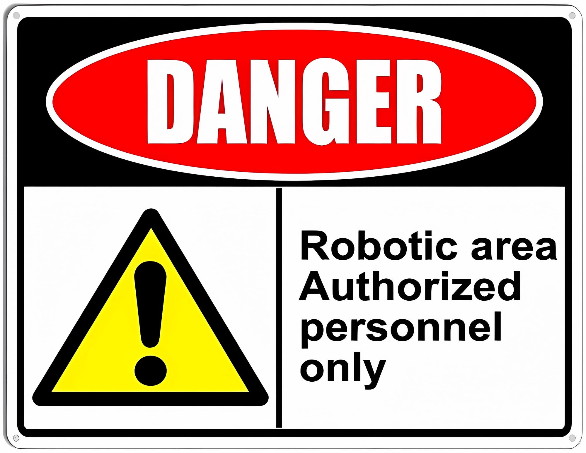 Robot Zone Sign Danger Robotic Area Authorized Personnel Only Sign - 8