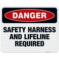 thumbnail image 1 of Danger Safety Harness And Lifeline Required Sign, OSHA Danger Sign, 24x30 Reflective Aluminum EGP, 1 of 1