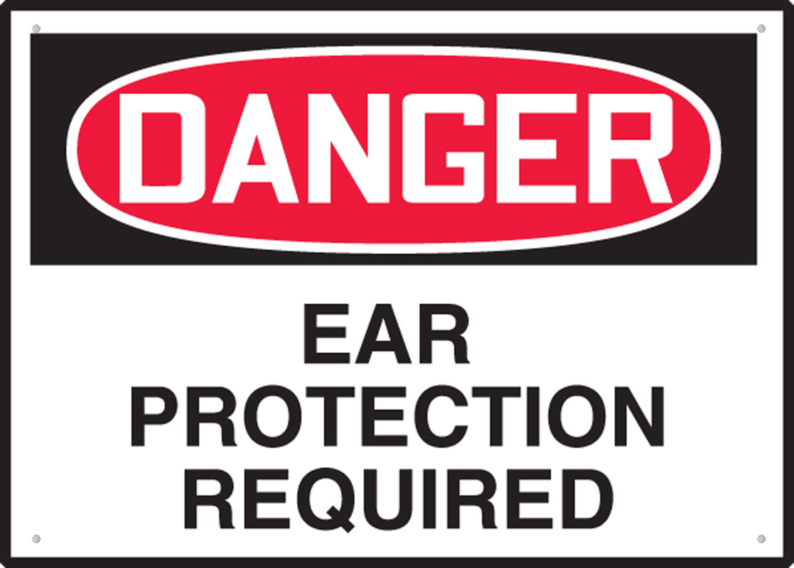 Ear Rust Sign Danger Safety Label Ear Protection Required 8X12 Inch Rust Free ...