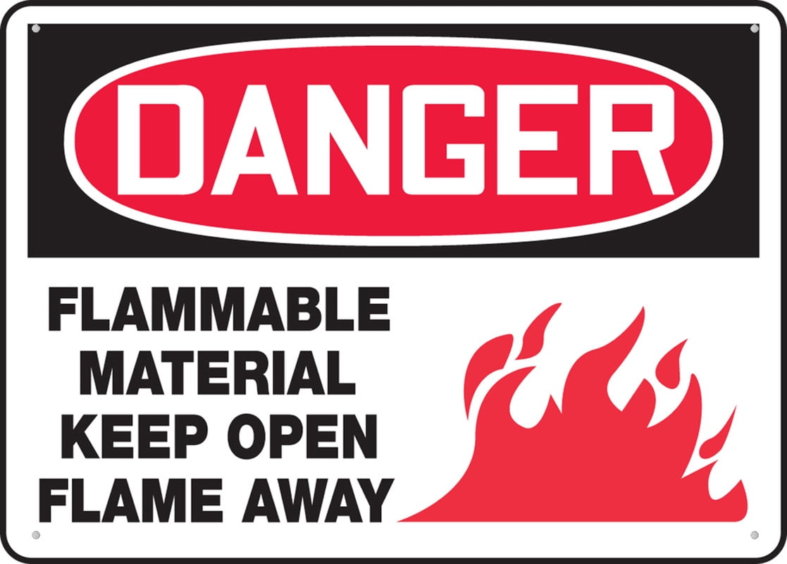 Danger Safety Sign Flammable Material Keep Open Flame Signs Outdoor, Uv ...
