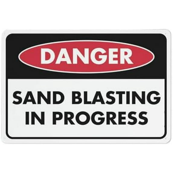 Danger Sand Blasting Sign Outdoor Metal Sign - 12 X 8 Metal Signs For Business, Workplace, Office, Home, Delivery Road Garden Signs