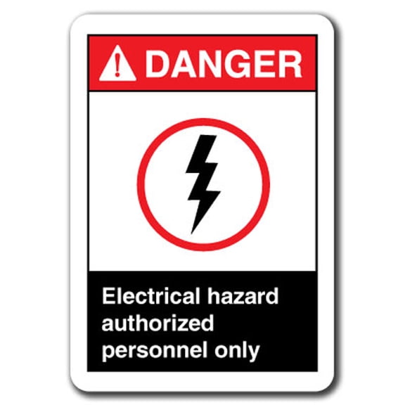 Danger Sign - Electrical Hazard Authorized Personnel Only 7"x10" Plastic Safety Sign ansi osha