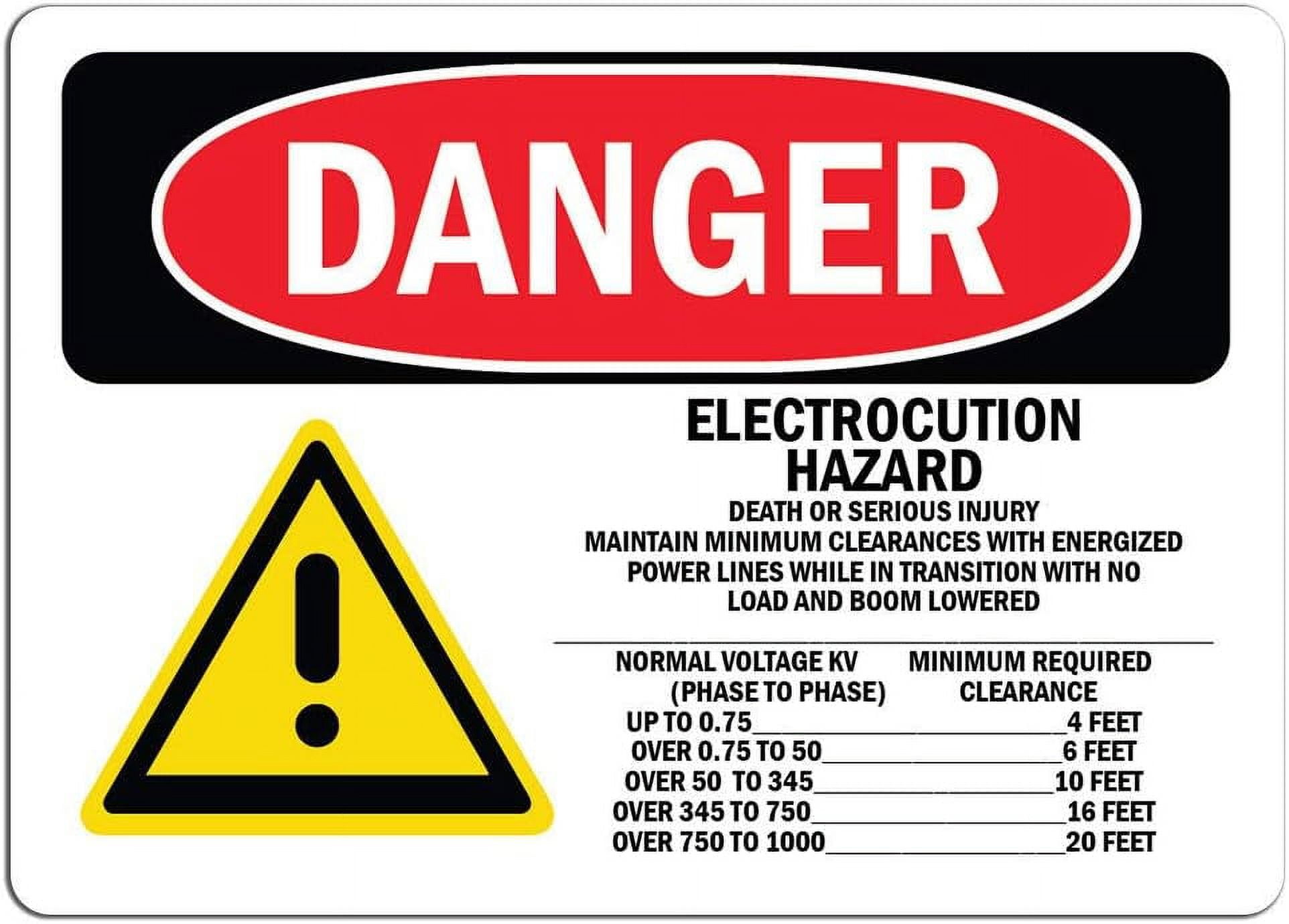Danger Sign Electrocution Hazard Crane Label Decal Sticker Store
